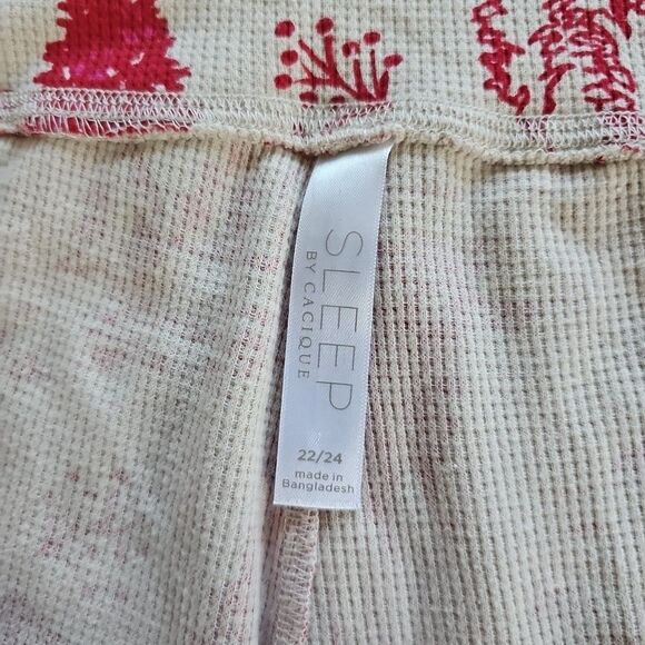 Sleep By Cacique Womens Red Christmas Toile Thermal Pajama Lounge Pants 22 / 24 - Picture 7 of 10